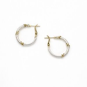 Tuckernuck Gold Pavé White Enamel Hoop Earrings